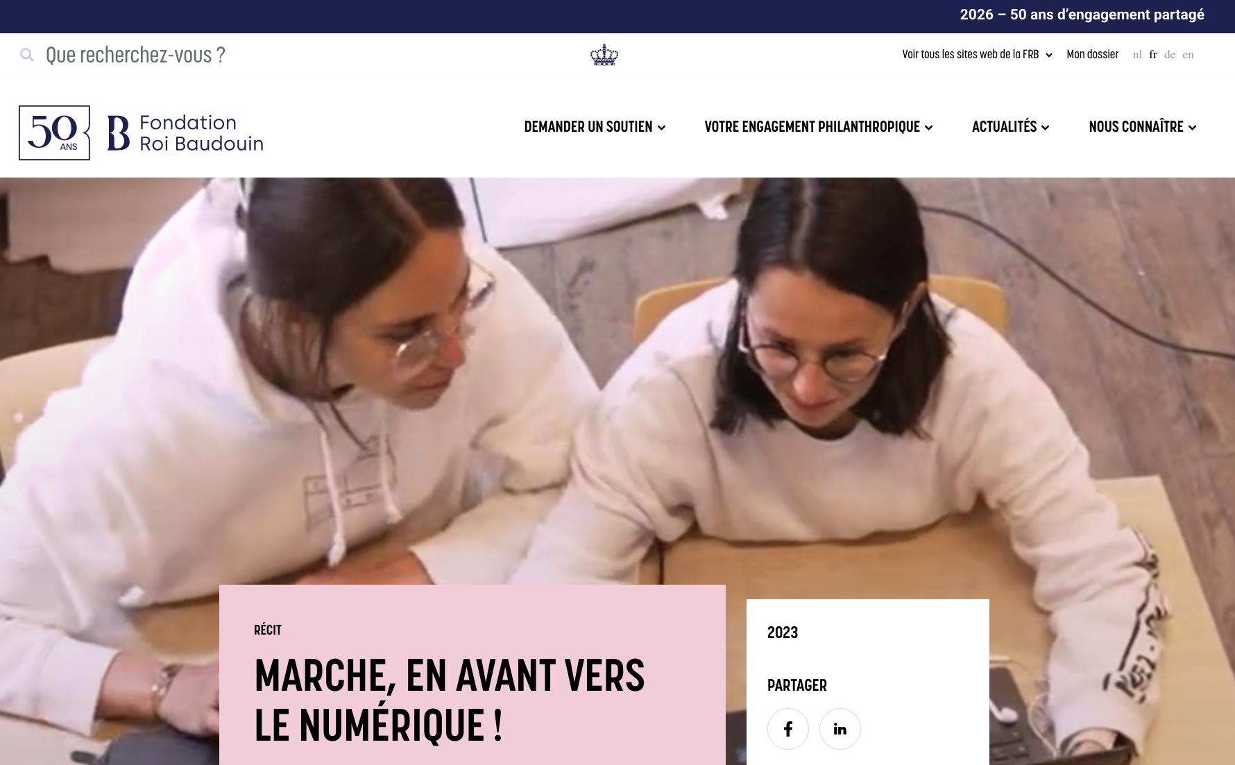Hero article blog site Fondation Roi Baudouin